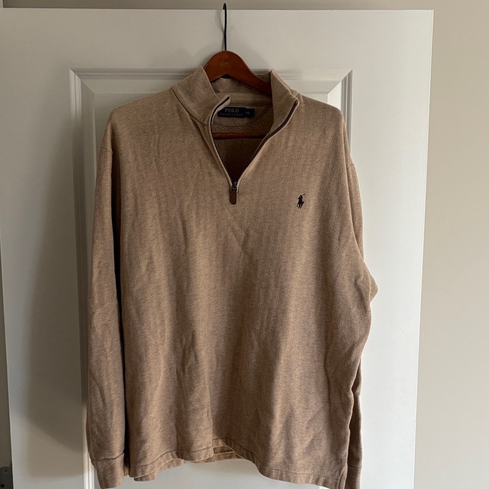 Polo by Ralph Lauren Men's Beige Zip-Up Sweater
